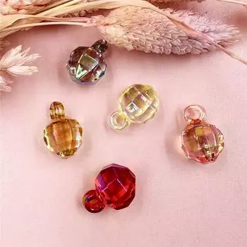 Ювелирные изделия аксессуары DIY 12*17,5 мм кулон круглый цветной бисер аксессуар акриловые прозрачные бусины 5 шт. about 12*17.5mm темно-розовый