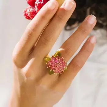 Ювелирные изделия Аксессуары Кольцо с бусинами и цветком Фейерверк Пряжка на палец Милое Y2K Открытое кольцо Друг темно-зеленого