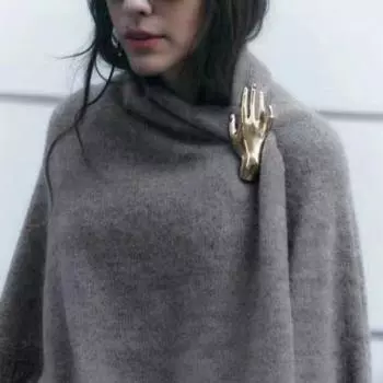 Ювелирные изделия Аксессуары Металлическая глянцевая прищепка для одежды Minority Design Двойная брошь в виде пальмы Украшение Silver-Style A