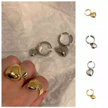 Ювелирные изделия аксессуары металлическое сердце кулон кольцо корейский стиль открытый палец пряжка подарок Gold-Small Heart