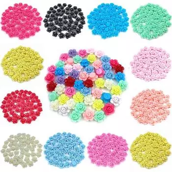 Ювелирные изделия Аксессуары Многоцветный конфетный цвет Мода ручной работы Материал Роза Цветок Бусины для рукоделия 20 шт DIY Бусины 13mm 20Pcs светло-розовый
