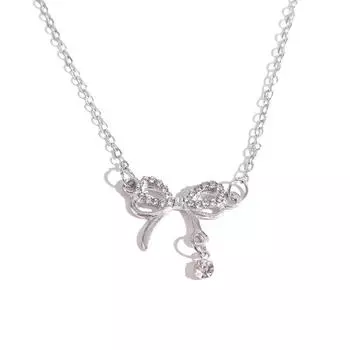 Ювелирные изделия Аксессуары Ожерелье с подвеской в виде банта Цепочка для ключицы Простая цепочка с подвеской Свадьба серебряный