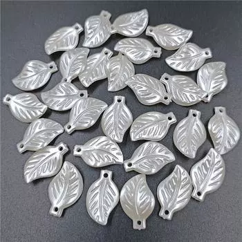 Ювелирные изделия Белые для DIY ручной работы поделки ABS жемчужные бусины листовидные свободные бусины украшения для волос 20 шт. аксессуары для одежды бусины 5