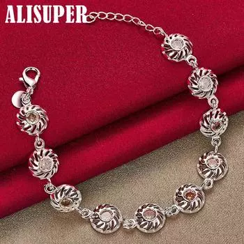 Ювелирные изделия-браслет-цепочка из стерлингового серебра 925 пробы с круглым цирконом ААА 20cm