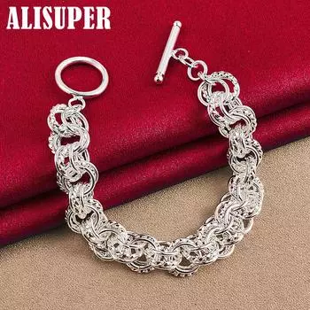 Ювелирные изделия-браслет-цепочка из стерлингового серебра 925 пробы с полным кругом 20cm