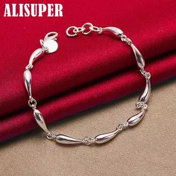 Ювелирные изделия-браслет-цепочка из стерлингового серебра 925 пробы с каплями воды