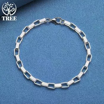 Ювелирные изделия-браслет-цепочка из стерлингового серебра 925 пробы, большая длинная 5 мм 20cm