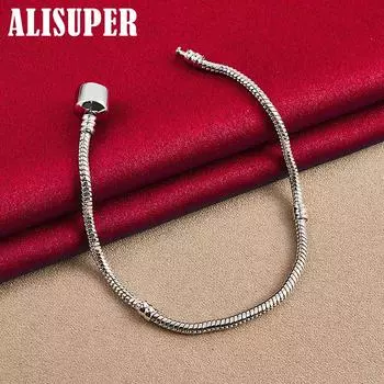 Ювелирные изделия-браслет-цепочка из стерлингового серебра 925 пробы со змеей 20cm