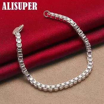 Ювелирные изделия-браслет-цепочка из стерлингового серебра 925 пробы диаметром 3 мм 20cm