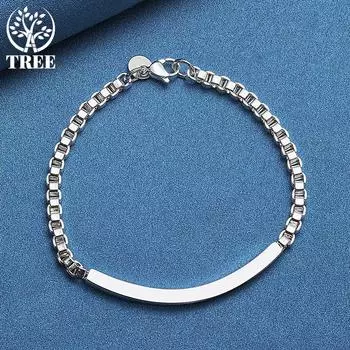 Ювелирные изделия-браслет-цепочка из стерлингового серебра 925 пробы диаметром 4 мм 20cm