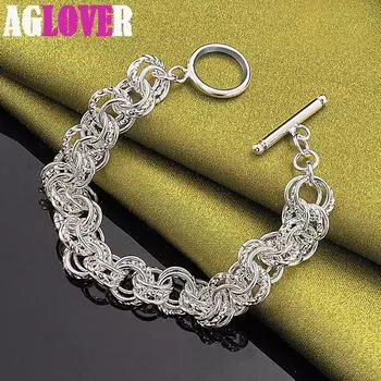 Ювелирные изделия-браслет-цепочка из стерлингового серебра 925 пробы с полным кругом 20cm