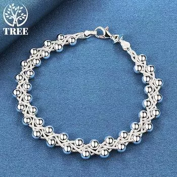 Ювелирные изделия-браслет-цепочка из стерлингового серебра 925 пробы с виноградными бусинами 20cm