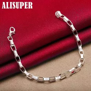 Ювелирные изделия-браслет-цепочка из стерлингового серебра 925 пробы, большая длинная 5 мм 20cm