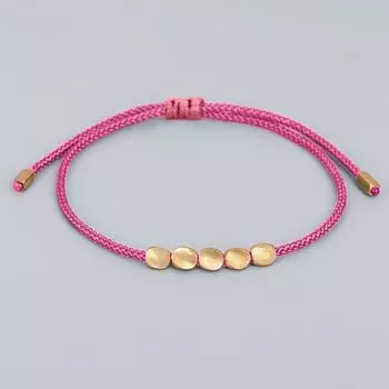 Ювелирные изделия Браслет из красной веревки Медный браслет из бисера Ручной браслет