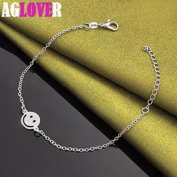 Ювелирные изделия-браслет из стерлингового серебра 925 пробы с улыбающимся лицом 20cm