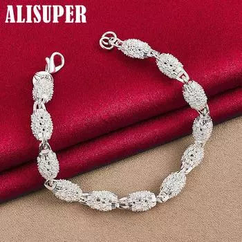 Ювелирные изделия-браслет из стерлингового серебра 925 пробы с полыми бусинами и шариками 20cm