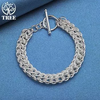 Ювелирные изделия-браслет из стерлингового серебра 925 пробы с несколькими кругами 20cm