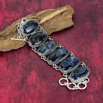 Ювелирные изделия-браслет из стерлингового серебра 925 пробы, красивые ювелирные изделия из драгоценных камней для нее, ювелирные изделия ручной работы для свадебного подарка 8 Inches With Adjustable серый