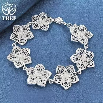 Ювелирные изделия-браслет из стерлингового серебра 925 пробы с семью цветами 20cm