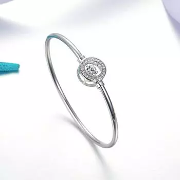 Ювелирные изделия Браслет из стерлингового серебра 925 пробы с круглым бриллиантом и цирконом 925