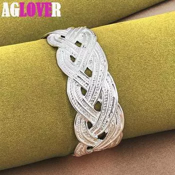 Ювелирные изделия-браслет из стерлингового серебра 925 пробы с переплетенной паутиной 60mm