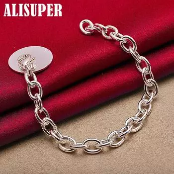 Ювелирные изделия-браслет из стерлингового серебра 925 пробы с круговой биркой 20cm