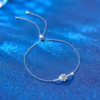 Ювелирные изделия Браслет из стерлингового серебра S925 для девочек с чувством роскоши Браслет Mosang Diamond в стиле Instagram Best Friend Adjustable size