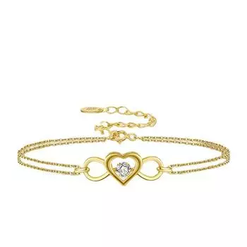 Ювелирные изделия Браслет из стерлингового серебра S925 пробы 4A с цирконием и бриллиантами, регулируемое выдолбленное сердце