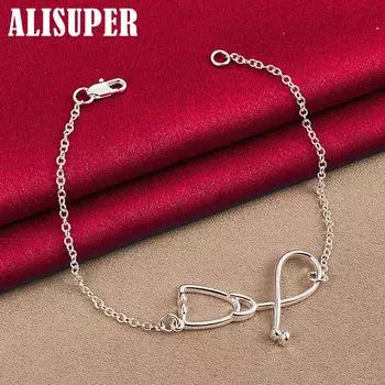 Ювелирные изделия-браслет-подвеска из стерлингового серебра 925 пробы со стетоскопом 20cm