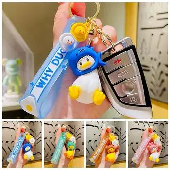Ювелирные изделия брелок в виде утки с кривой шеей, силиконовая кукла-утка, брелок для автомобиля, подарок на день рождения детям зелёный