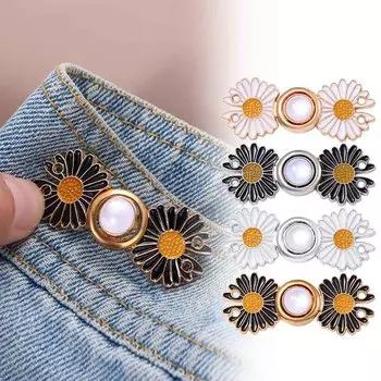Ювелирные изделия Брюки Зажим Daisy Fixed Pin Утягивающий пояс Pin Женская брошь Металлическая брошь Пряжка на талию золотой/белый