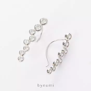 Ювелирные изделия bynumi, серьги Nephu, круглые серьги из стерлингового серебра 925 пробы с родиевым покрытием, украшения из кубического циркония (CZ) - тайский дизайнер