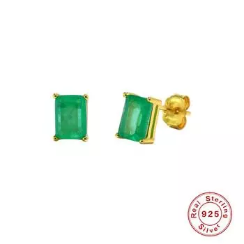 Ювелирные изделия Canner, стерлинговое серебро 925 пробы, параиба, турмалин, драгоценный камень, серьги-гвоздики, женские Высокое ювелирное искусство золотой