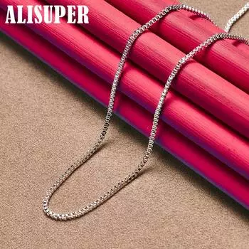 Ювелирные изделия-цепочка из стерлингового серебра 925 пробы толщиной 1,5 мм в базовой коробке 50cm