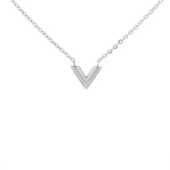 Ювелирные изделия: Цепочка из титановой стали для ключицы, простая V-образная подвеска из нержавеющей стали для женщин