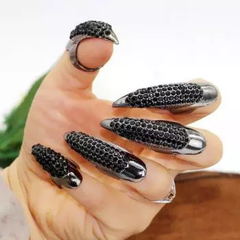 Ювелирные изделия Cool Rock 1 шт. Изысканные готические панк-пальцы для ногтей со стразами и крючком в виде когтя орла S