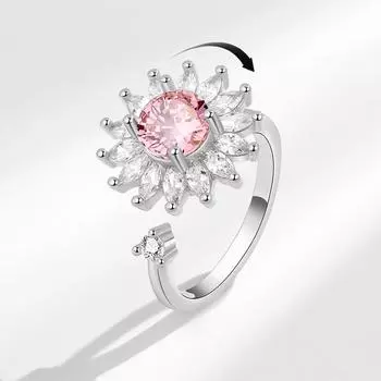 Ювелирные изделия Цветной цветок циркон кольцо Ааа цирконий бриллиант кольцо кольцо корейская версия европейские и американские ювелирные изделия adjustable