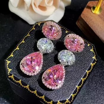 Ювелирные изделия Цветные серьги из циркония Простые ретро длинные бахромчатые серебряные игольчатые серьги для женщин