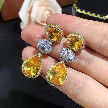 Ювелирные изделия Цветные серьги из циркония Простые ретро длинные бахромчатые серебряные игольчатые серьги для женщин