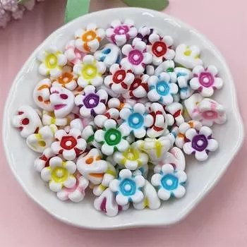 Ювелирные изделия Цветок Буква Акрил 100 шт. DIY Ручная работа Бисерный материал Бабочка Шарик Ожерелье Браслет Аксессуары Clover