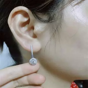 Ювелирные изделия Diwenfu, серьги-капли из стерлингового серебра 925 пробы с муассанитом для женщин, вечерние серьги из серебра 925 пробы с муассанитом Bizuteria Orecchini белый