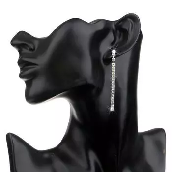 Ювелирные изделия для девочек Элегантные квадратные серьги с бриллиантами в стиле Trend Серьги Серьги серебряный