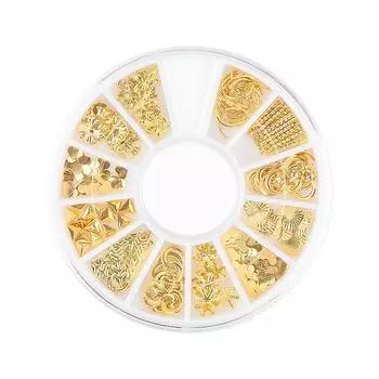 Ювелирные изделия для дизайна ногтей, заклепка со звездой и луной, металлическое кольцо, сделай сам, декоративная наклейка для дизайна ногтей, маленькая круглая коробка, наклейка для ногтей