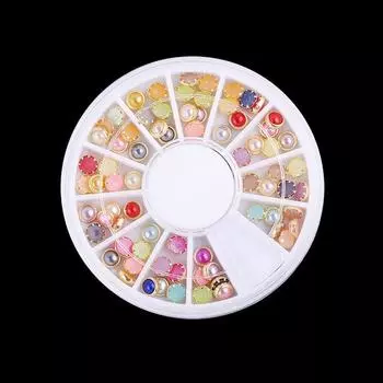 Ювелирные изделия для дизайна ногтей, жемчужный полукруг, плоское дно, дизайн ногтей своими руками с шкатулкой для драгоценностей с бриллиантами