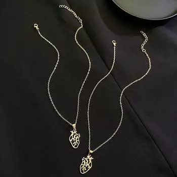 Ювелирные изделия для мужчин и женщин, простое полое человеческое медицинское анатомическое сердце, кулон с органом сердца, ожерелье для творчества, подарок доктору