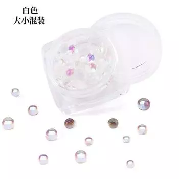Ювелирные изделия для нейл-арта Полукруглые с плоским дном Бриллиант Бусина русалки Стеклянный кристалл Прозрачная бусина Смешанная упаковка