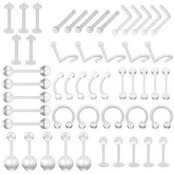 Ювелирные изделия для пирсинга, креативный акриловый прозрачный язык, штанга, кольцо для пупка, бровь, нос Lip studs