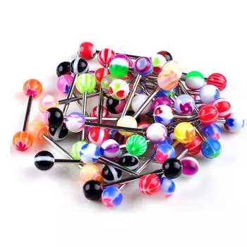 Ювелирные изделия для пирсинга языка, 5 шт., украшения для тела из хирургической стали, ЛОТ