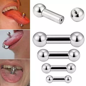 Ювелирные изделия для тела, шпильки для языка, гантели, ювелирные изделия для пирсинга языка и ногтей, большой размер, кольцо для ногтей в языке
