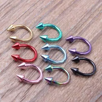 Ювелирные изделия для тела Унисекс Поддельные Поддельные Кольцо в Носу Пирсинг Носа Кольцо Из Нержавеющей Стали Обруч Перегородки Кольца U-образный Мода Панк Стиль Различные стили розовый